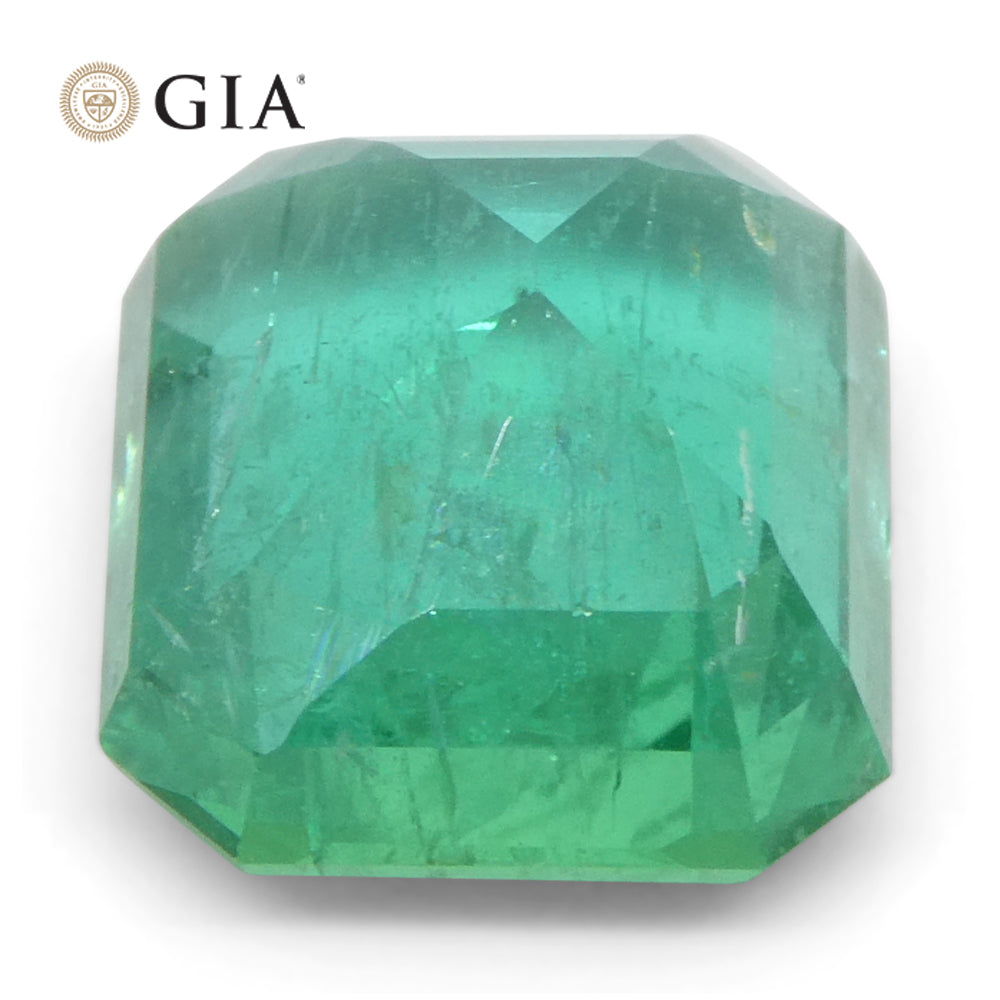 3.19ct Octagonal/Emerald Cut Green Emerald GIA Certified Zambia (F2) - Skyjems Wholesale Gemstones
