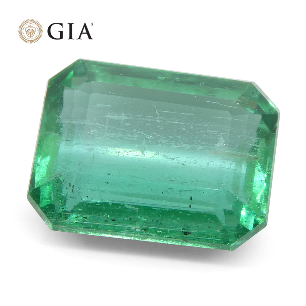 4.35ct Octagonal/Emerald Cut Green Emerald GIA Certified Zambia (F1) - Skyjems Wholesale Gemstones