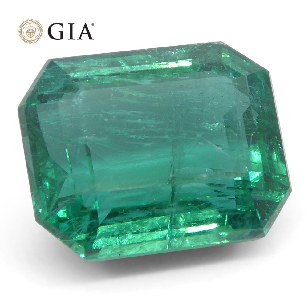 4.93ct Octagonal/Emerald Cut Green Emerald GIA Certified Zambia (F2) - Skyjems Wholesale Gemstones