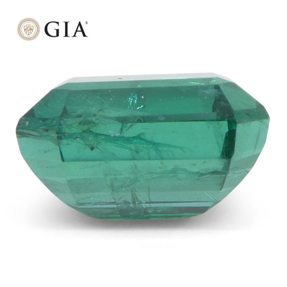4.93ct Octagonal/Emerald Cut Green Emerald GIA Certified Zambia (F2) - Skyjems Wholesale Gemstones