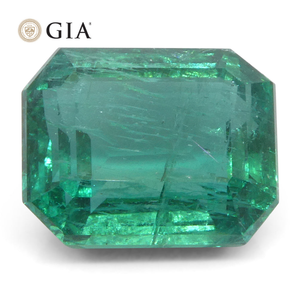 4.93ct Octagonal/Emerald Cut Green Emerald GIA Certified Zambia (F2) - Skyjems Wholesale Gemstones