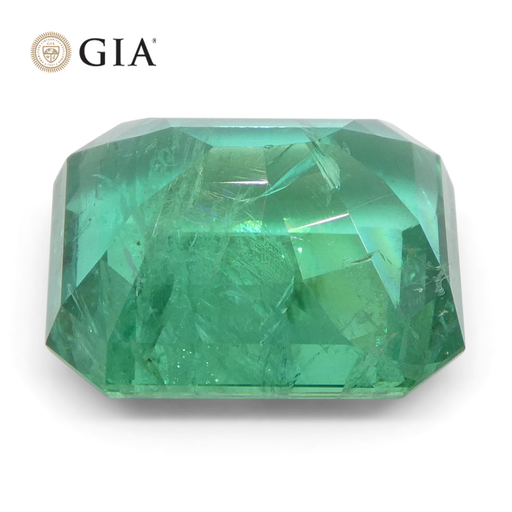 6.45ct Octagonal/Emerald Cut Green Emerald GIA Certified Zambia (F2) - Skyjems Wholesale Gemstones