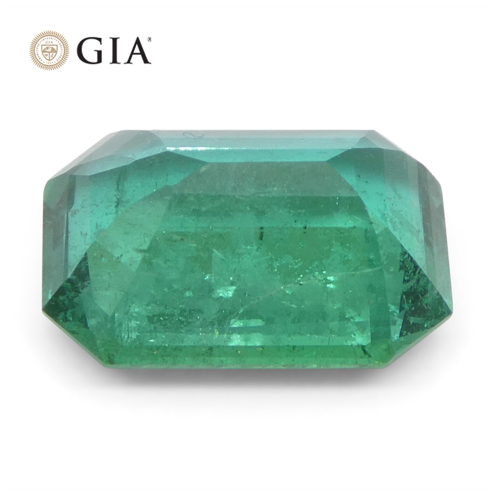 2.95ct Octagonal/Emerald Cut Green Emerald GIA Certified Zambia (F1) - Skyjems Wholesale Gemstones