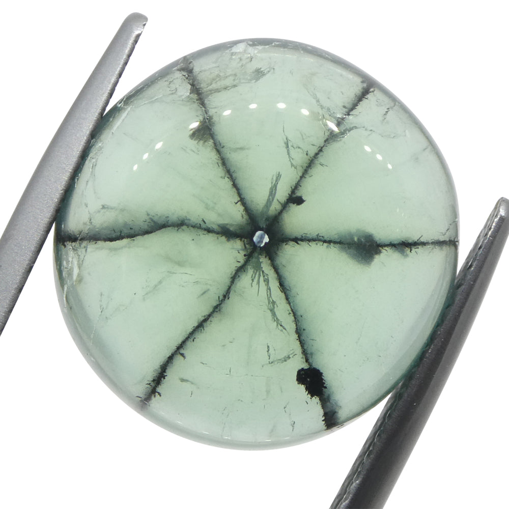 Trapiche Emerald 11.08 cts 15.51 x 15.01 x 6.23 mm Round Green and Black $10000