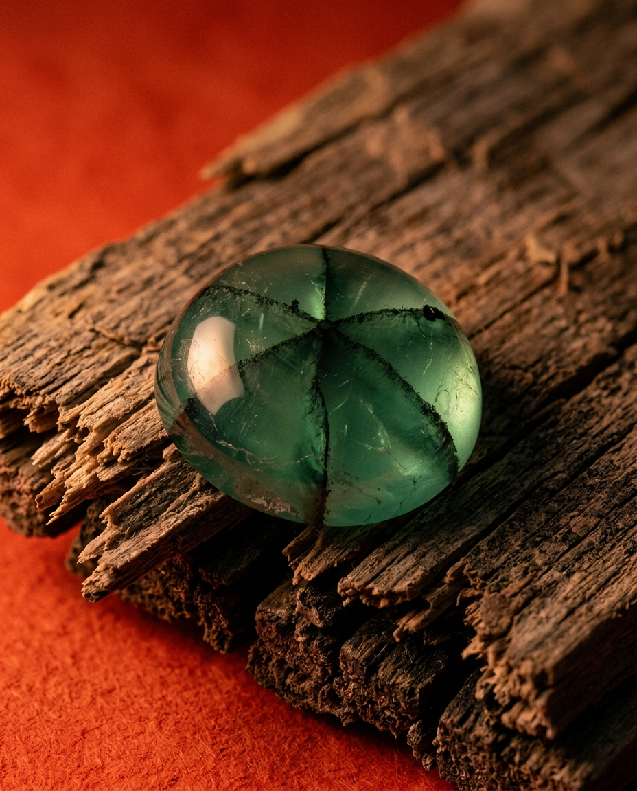 SkyJems 11.08ct Round Green Black Trapiche Emerald from Colombia, GIA Certified Natural Beryl Gemstone