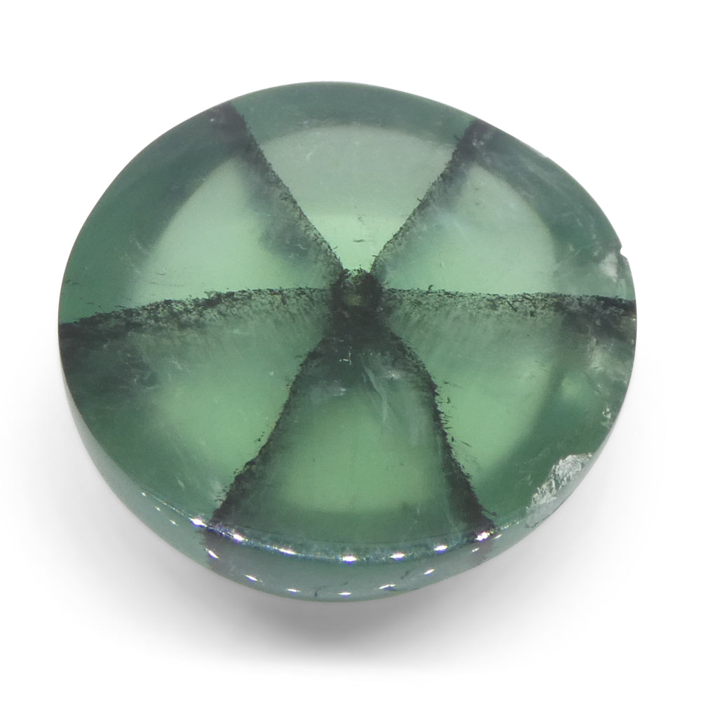 11.08ct Round Green and Black Trapiche Emerald GIA Certified Colombia (F1) - Skyjems Wholesale Gemstones