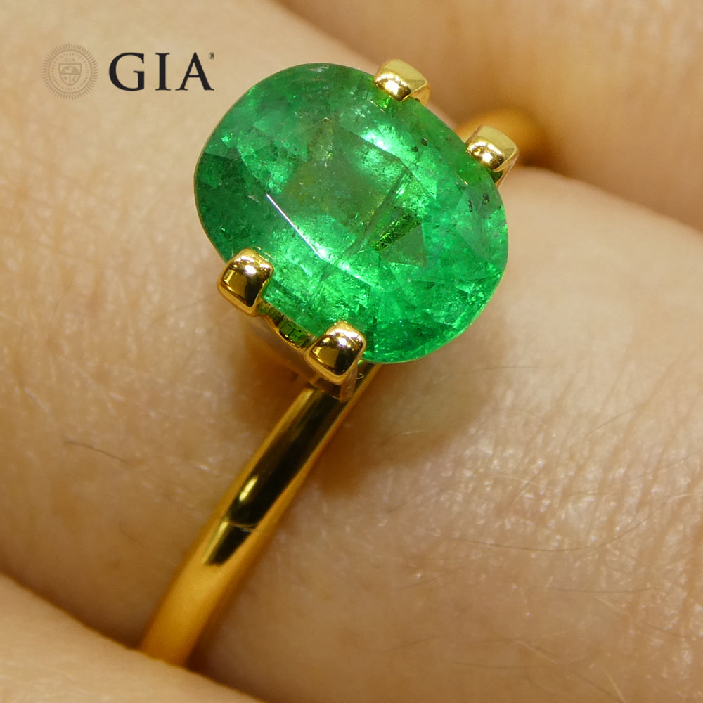 1.57ct Cushion Green Emerald GIA Certified Zambia (F1) - Skyjems Wholesale Gemstones