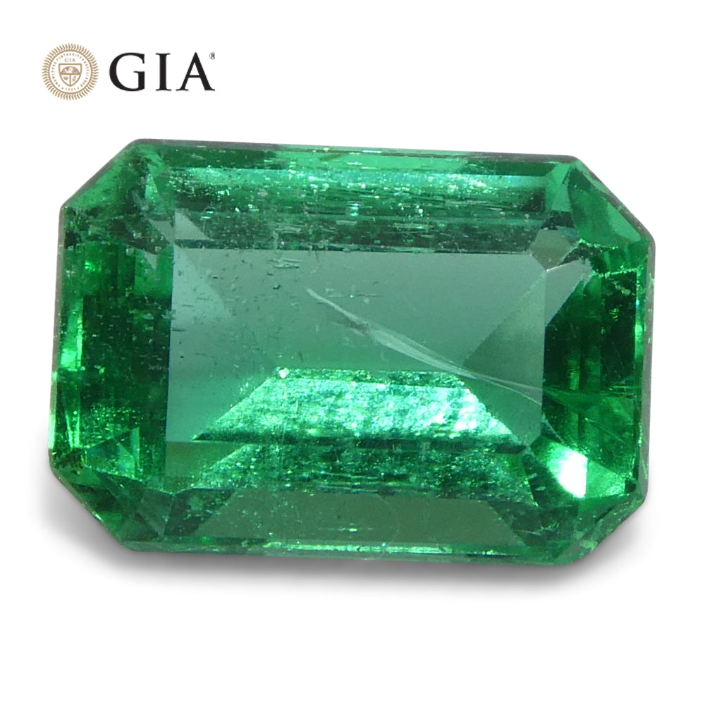 1.23ct Green Emerald from Zambia, Octagonal Cut GIA Certified Natural Beryl Gemstone by SkyJems Canada