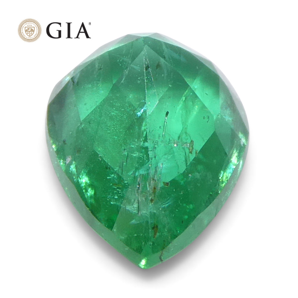 1.49ct Pear Green Emerald GIA Certified Zambia (F1) - Skyjems Wholesale Gemstones