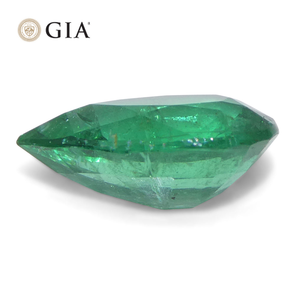 1.92ct Pear Green Emerald GIA Certified Zambia (F2) - Skyjems Wholesale Gemstones