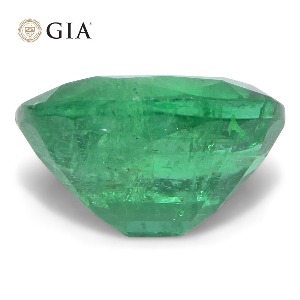 SkyJems 2ct Oval Green Emerald from Zambia, GIA certified natural beryl gemstone with vibrant color and clarity