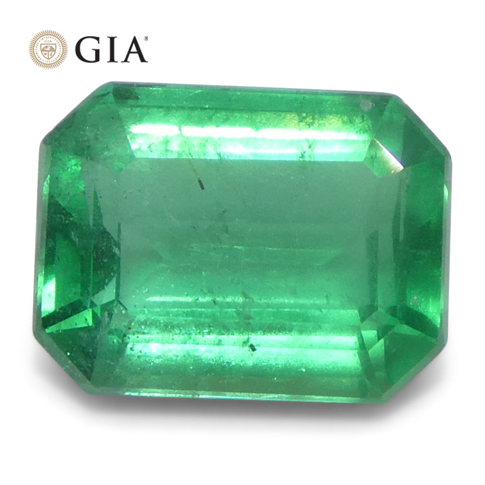 SkyJems 2.11ct Green Emerald from Zambia, GIA-certified octagonal step cut natural beryl gemstone
