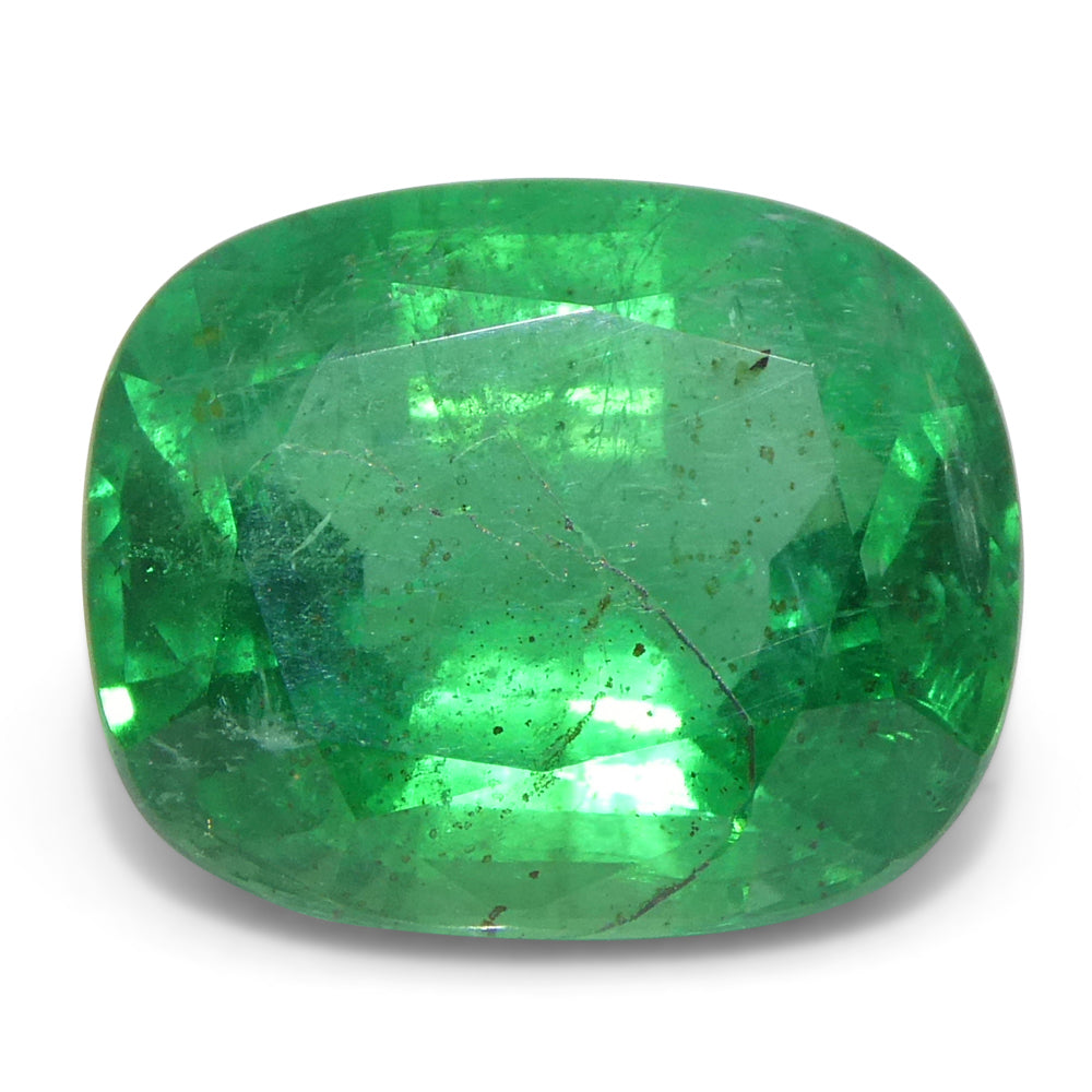Zambian 5.03 ct Green Cushion Emerald, GIA Certified Natural Beryl Gemstone by SkyJems Canada
