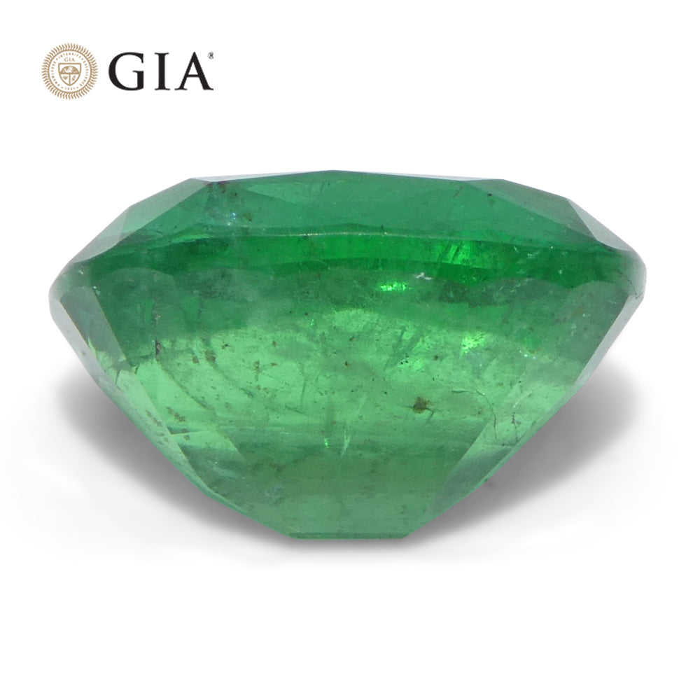 5.03 ct Vivid Green Zambian Emerald Cushion Cut, GIA Certified Natural Beryl Gemstone by SkyJems