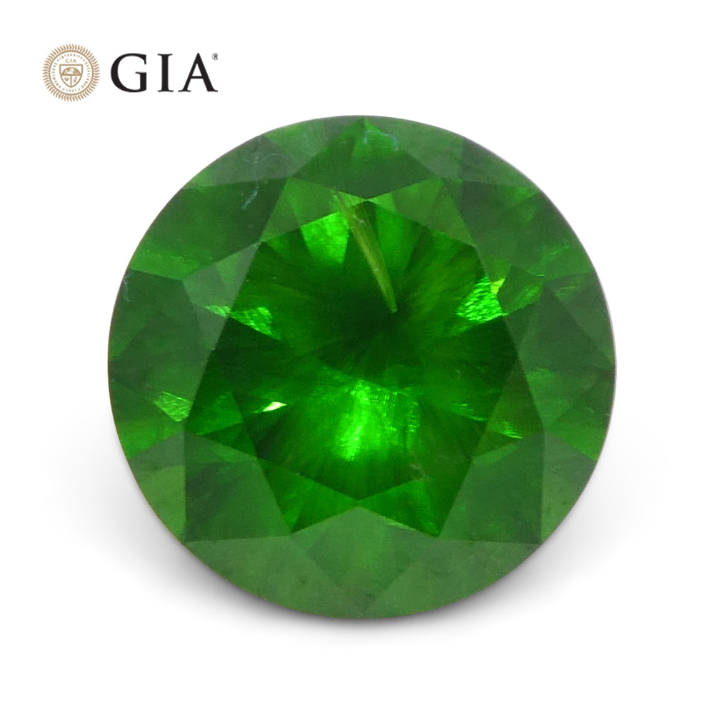 1.44ct Vivid Green Demantoid Garnet from Russia, GIA Certified Unheated Gem by SkyJems