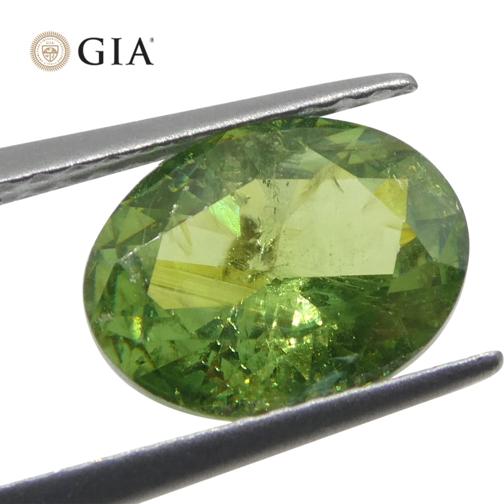 1.91ct Oval Green Demantoid GIA Certified Unheated - Skyjems Wholesale Gemstones