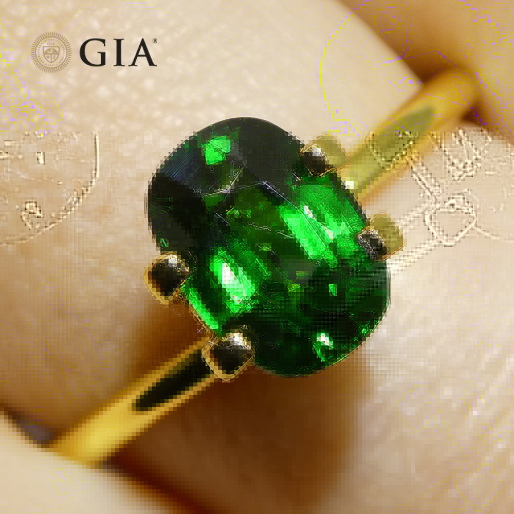 1.76ct Cushion Green Tsavorite Garnet GIA Certified, Unheated - Skyjems Wholesale Gemstones
