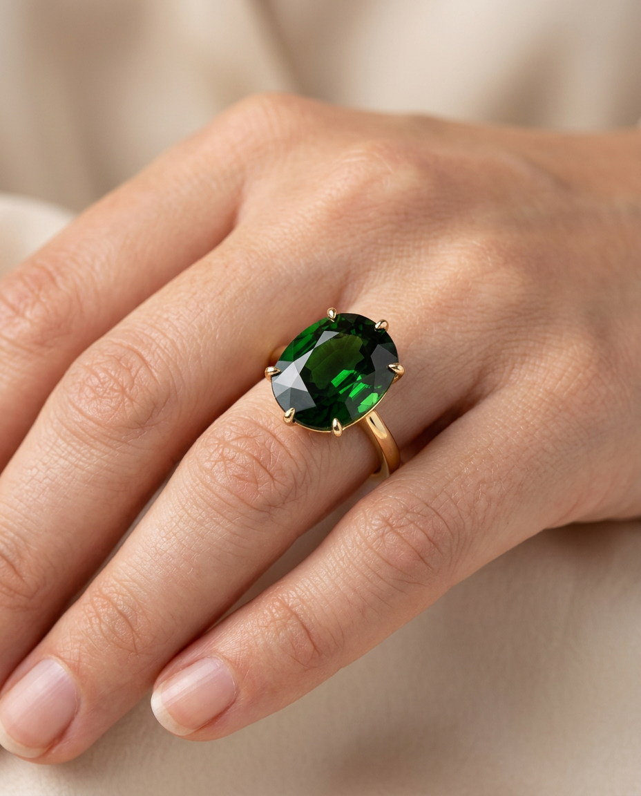 1.76ct cushion green tsavorite garnet, vivid green, eye clean, unheated — Skyjems