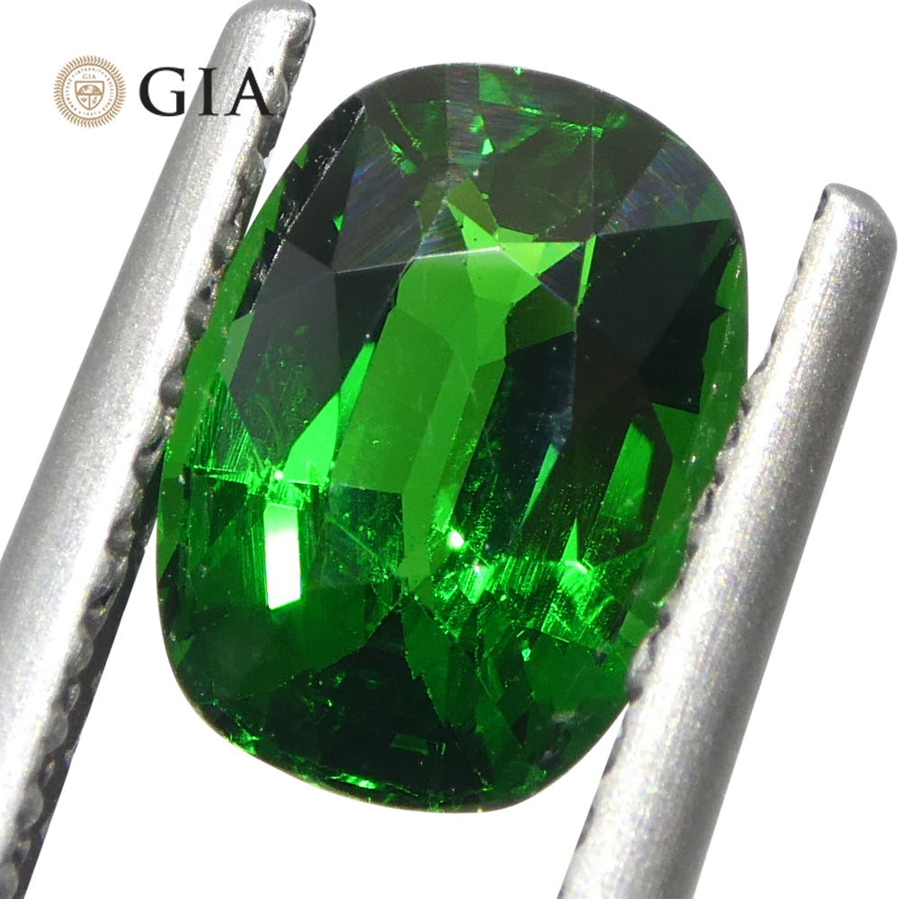 1.76ct Cushion Green Tsavorite Garnet GIA Certified, Unheated - Skyjems Wholesale Gemstones