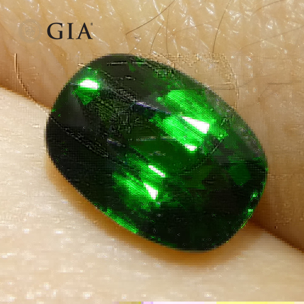 1.76ct Cushion Green Tsavorite Garnet GIA Certified, Unheated - Skyjems Wholesale Gemstones