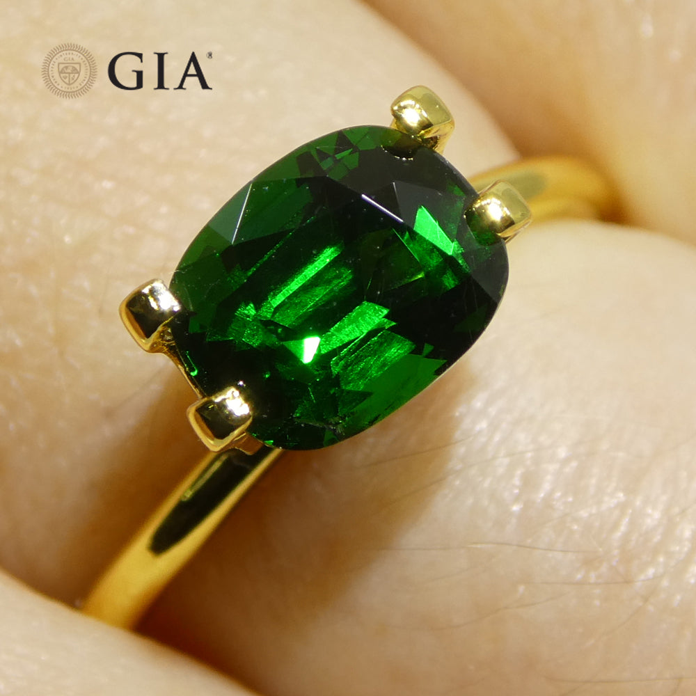 2.08ct Cushion Green Tsavorite Garnet GIA Certified, Unheated - Skyjems Wholesale Gemstones