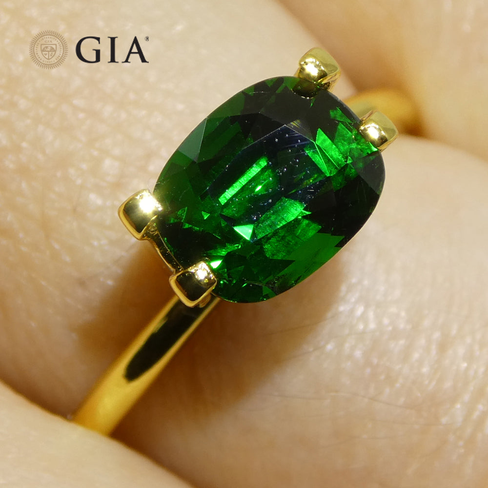 2.08ct Cushion Green Tsavorite Garnet GIA Certified, Unheated - Skyjems Wholesale Gemstones