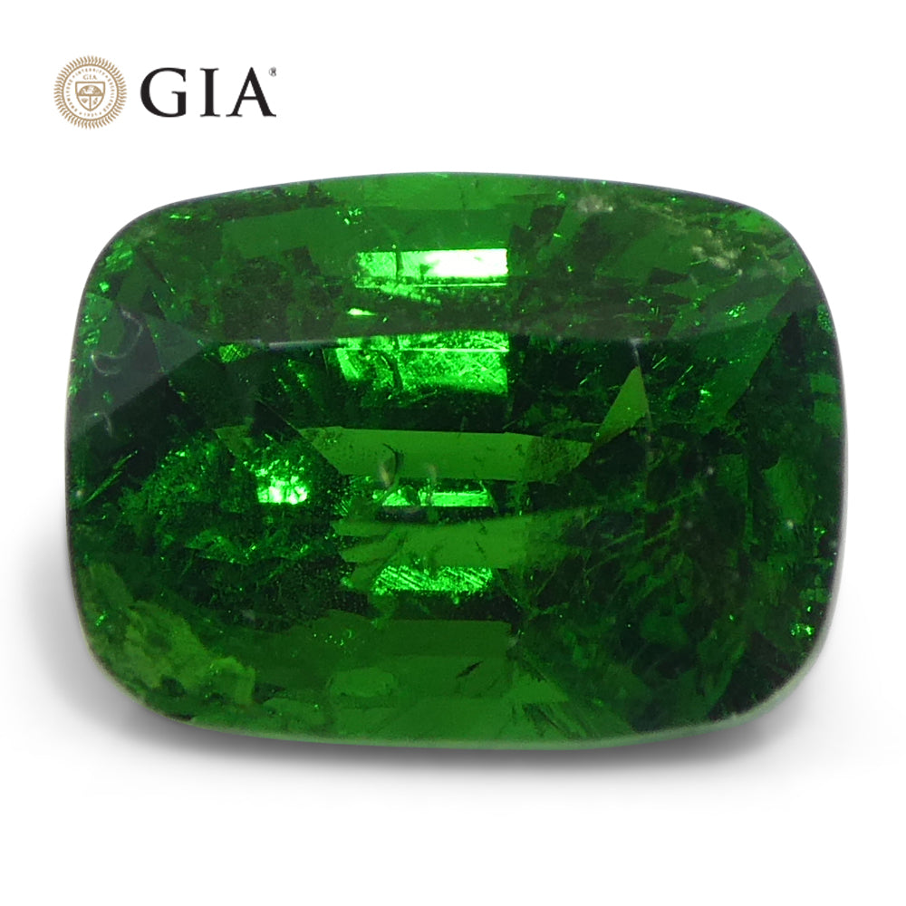 2.92ct Cushion Green Tsavorite Garnet GIA Certified, Unheated - Skyjems Wholesale Gemstones