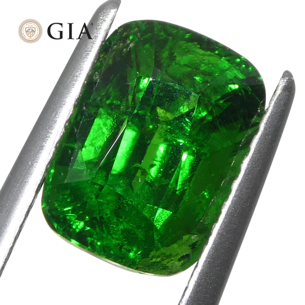2.92ct Cushion Green Tsavorite Garnet GIA Certified, Unheated - Skyjems Wholesale Gemstones