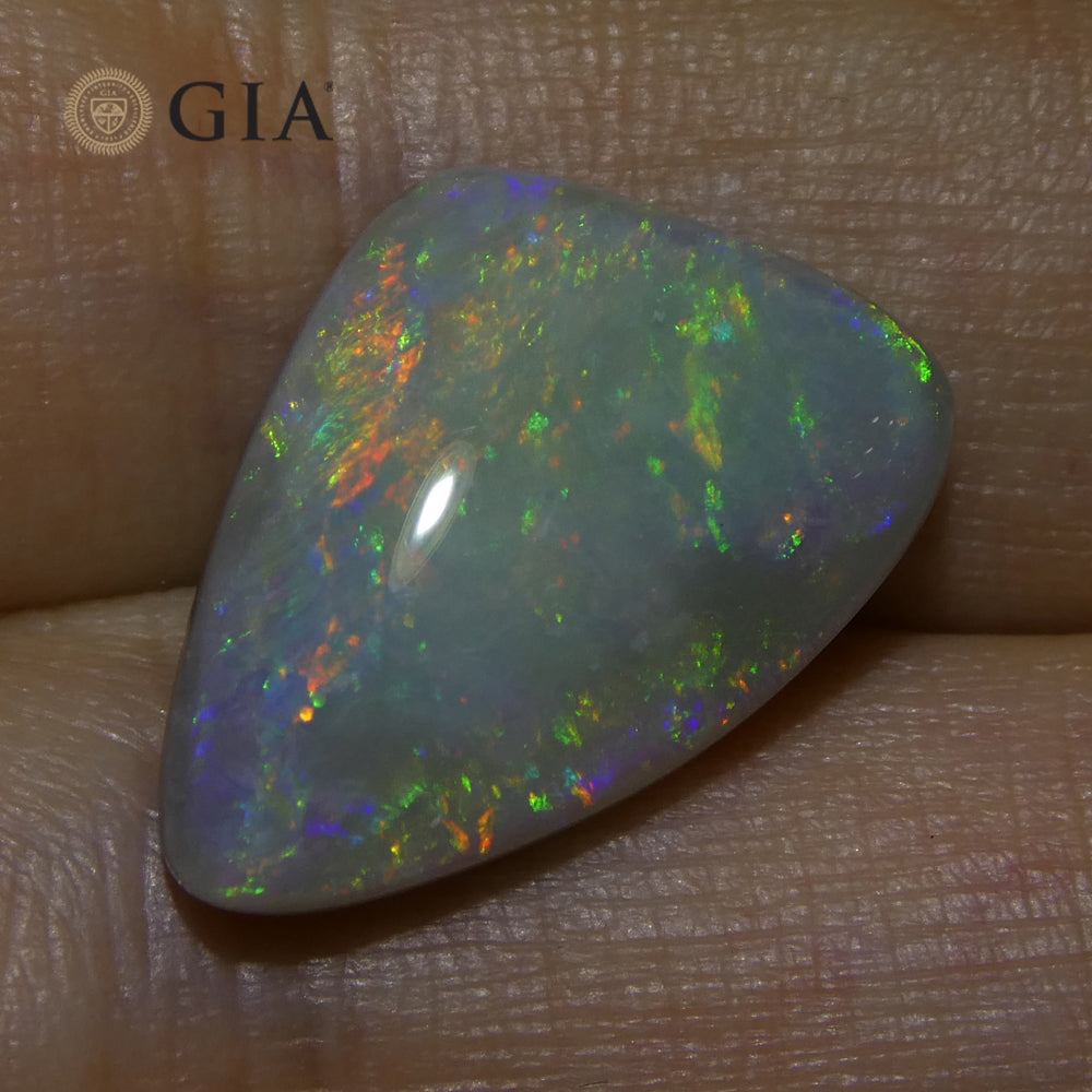 6.39ct Freeform Gray Australian Opal with Play of Colour, GIA Certified Natural Gemstone by SkyJems