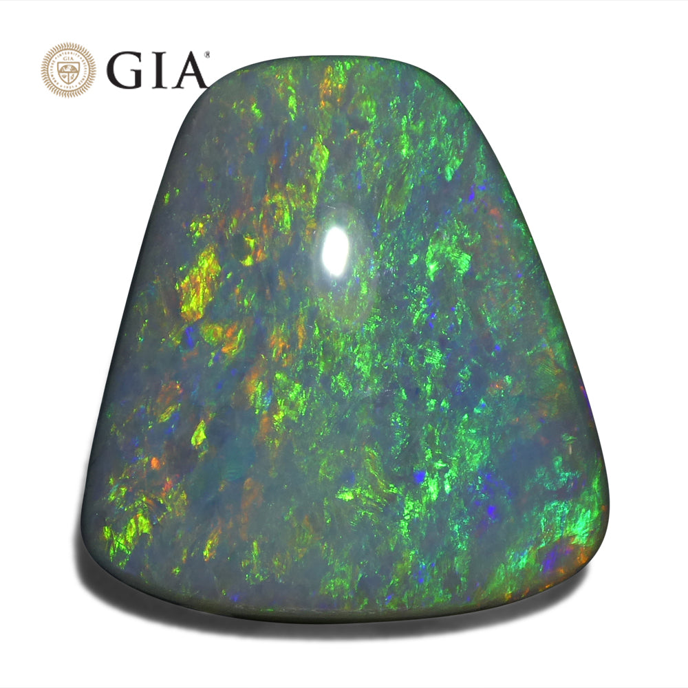 8.01ct Freeform Gray Australian Opal with Play of Colour, GIA Certified Natural Gemstone by SkyJems