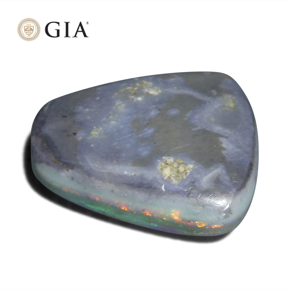 8.01ct Freeform Gray Australian Opal with Play of Colour, GIA Certified Natural Gemstone by SkyJems