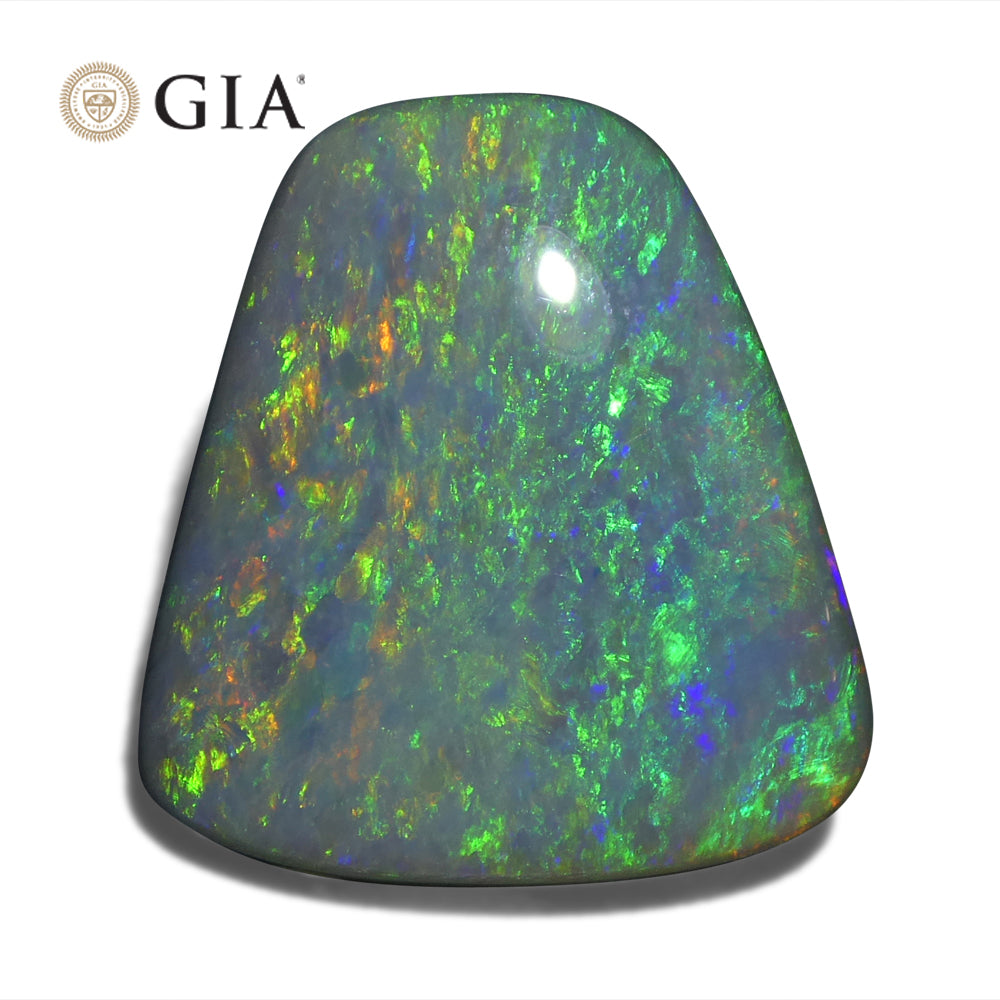 8.01ct Freeform Gray Australian Opal with Play of Colour, GIA Certified Natural Gemstone by SkyJems