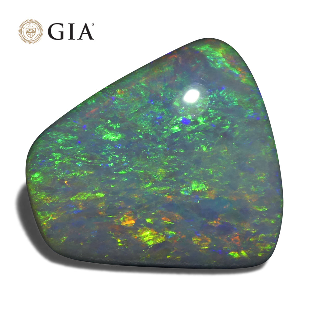 8.01ct Freeform Gray Australian Opal with Play of Colour, GIA Certified Natural Gemstone by SkyJems