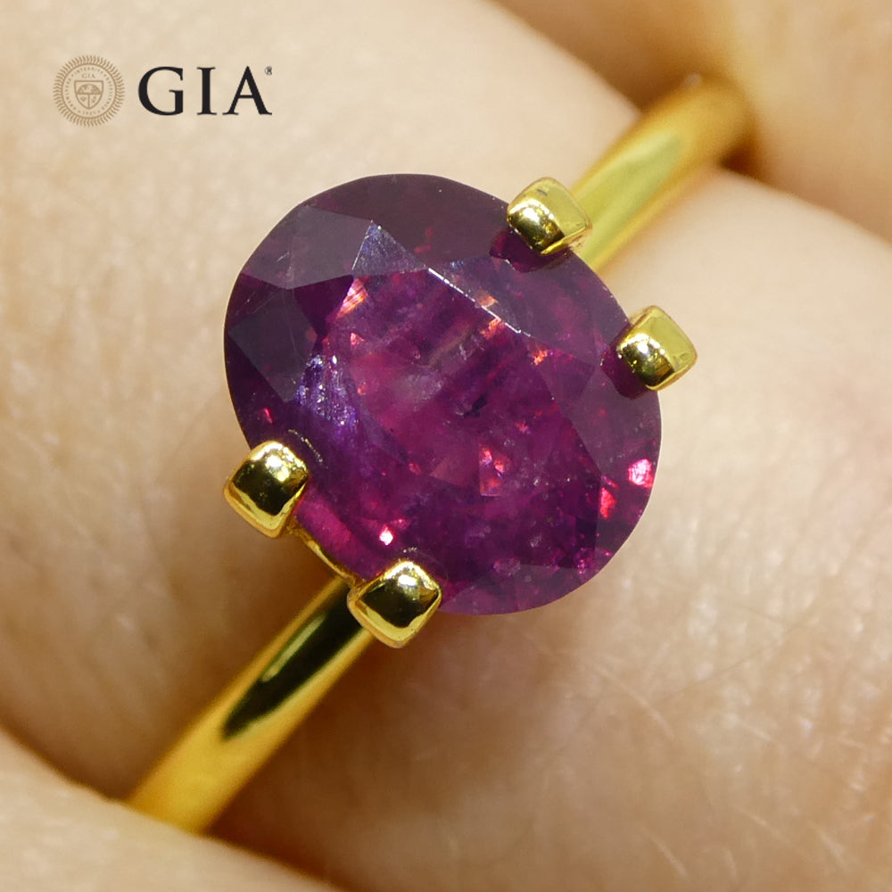 1.83ct Oval Purple-Red Ruby GIA Certified Pakistan / Kashmir, Unheated - Skyjems Wholesale Gemstones