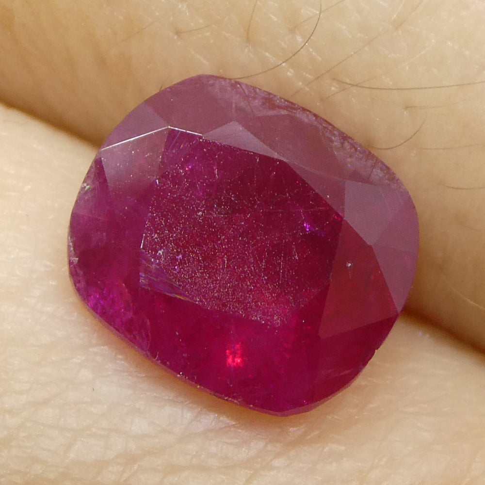 2.06ct Cushion Red Ruby GIA Certified Unheated - Skyjems Wholesale Gemstones