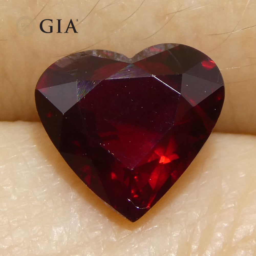 1.92ct Heart-Cut Red Ruby from Mozambique, GIA Certified Natural Gemstone by SkyJems Canada