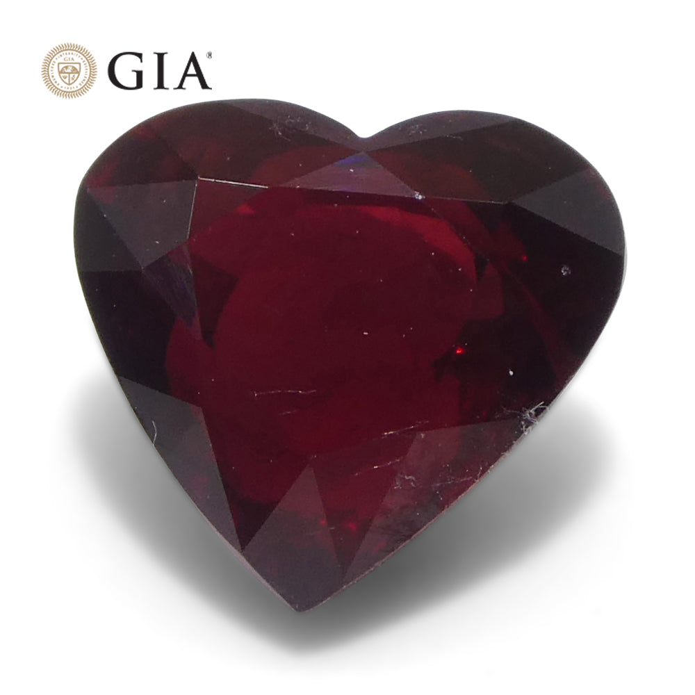 1.92ct Heart-Cut Red Ruby from Mozambique, GIA Certified Natural Gemstone by SkyJems Canada