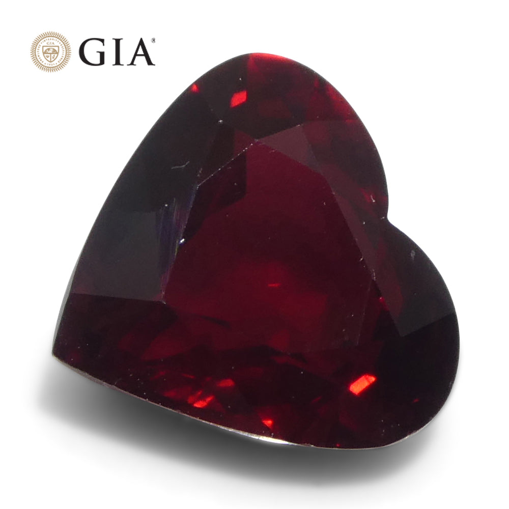 1.92ct Heart-Cut Red Ruby from Mozambique, GIA Certified Natural Gemstone by SkyJems Canada