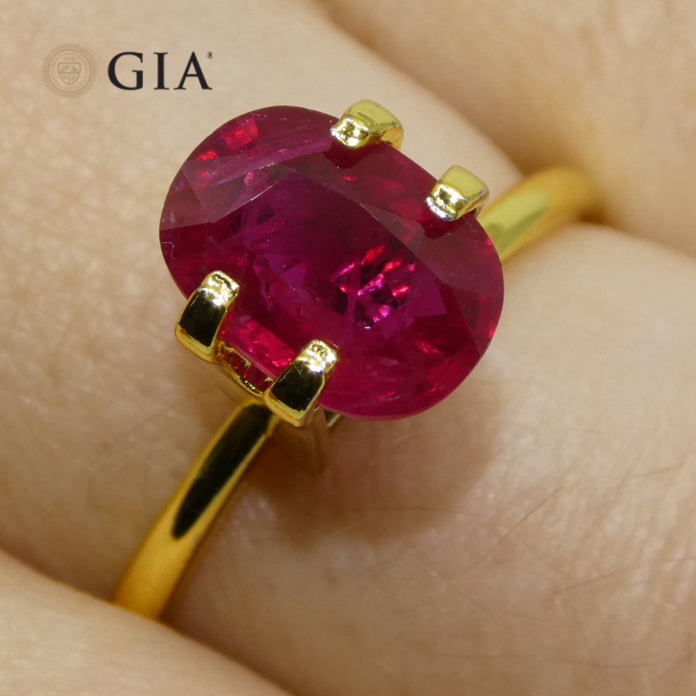 2.04ct Cushion Vivid Red Ruby GIA Certified Mozambique - Skyjems Wholesale Gemstones
