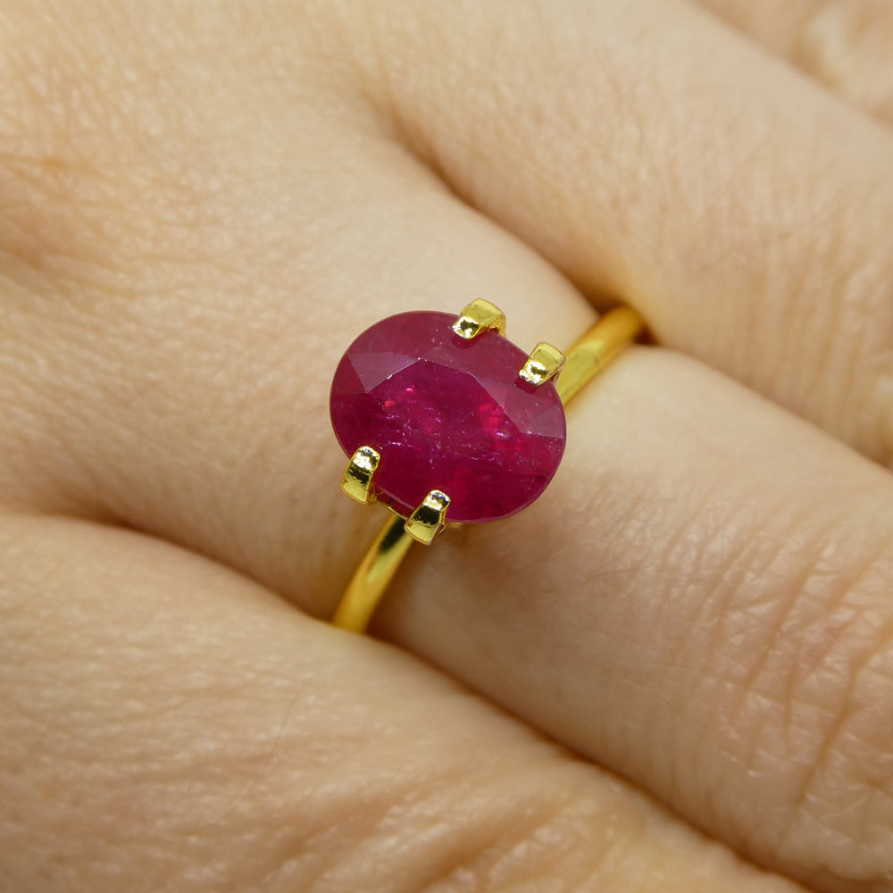 3.36ct Oval Mozambique Red Ruby, GIA Certified Natural Gemstone by SkyJems, Premium Loose Corundum Stone