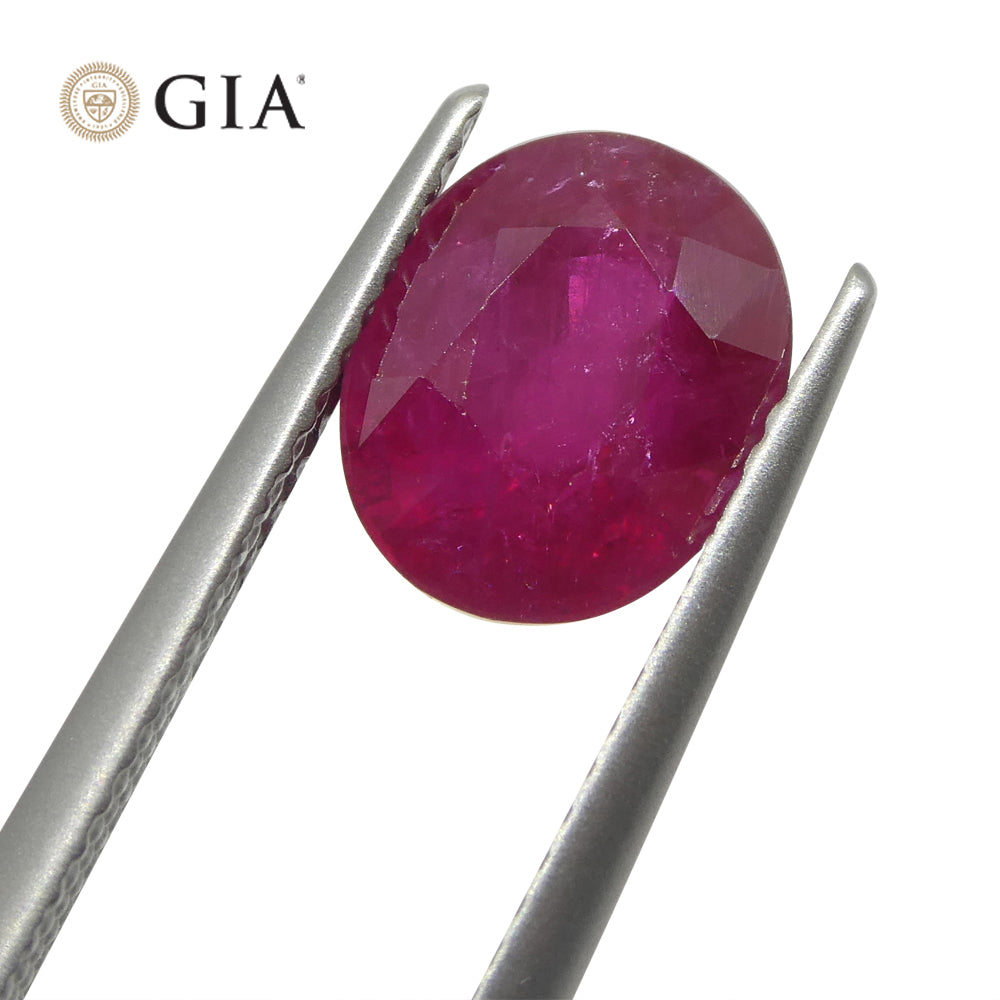 3.36ct Oval Mozambique Red Ruby, GIA Certified Natural Gemstone by SkyJems, Premium Fine Jewelry Collection