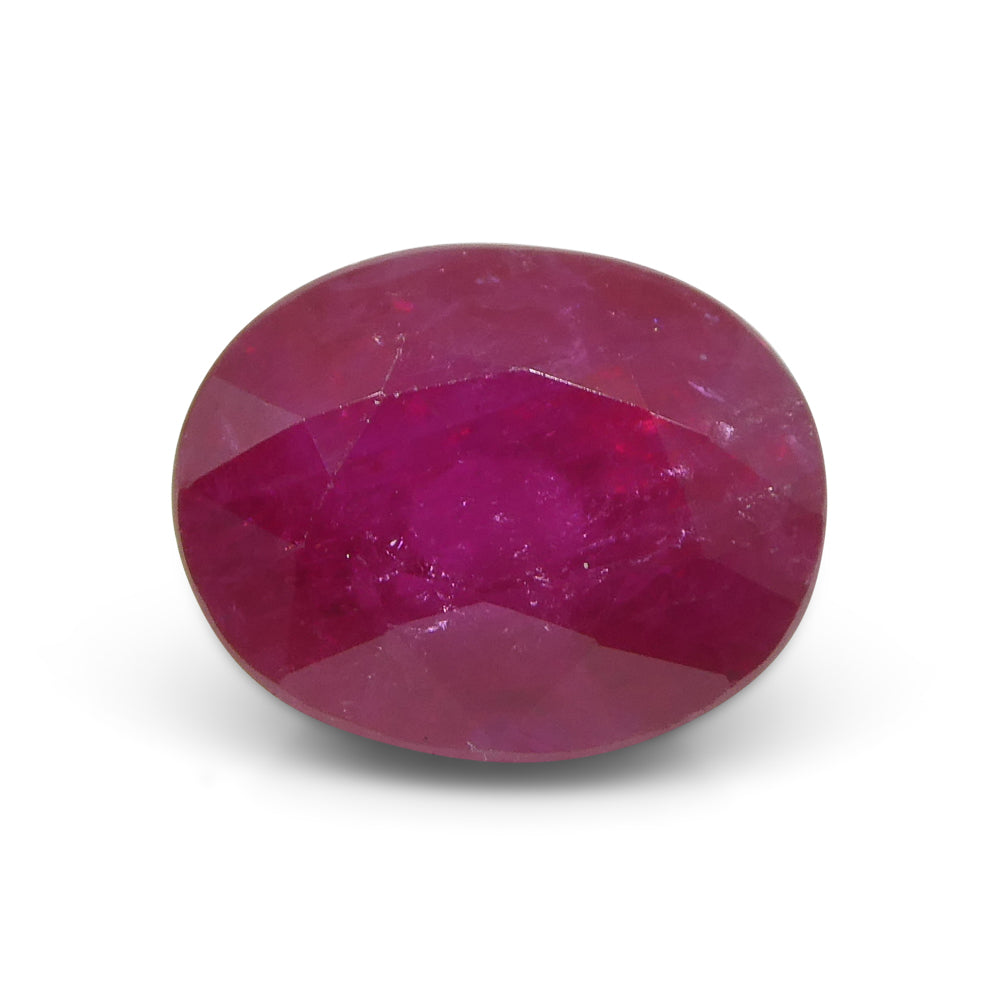3.36ct Oval Mozambique Red Ruby, GIA Certified Natural Gemstone by SkyJems, Premium Canadian Gem Specialists