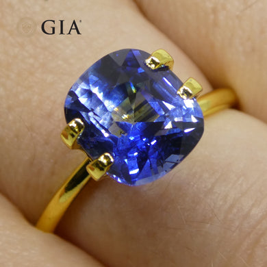 3.79ct Cushion Blue Sapphire GIA Certified Sri Lanka - Skyjems Wholesale Gemstones