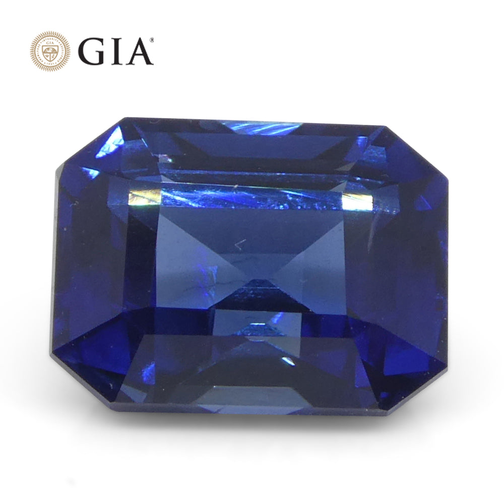 1.62ct Blue Sapphire from Madagascar, Octagonal Emerald Cut, GIA Certified Natural Gemstone by SkyJems
