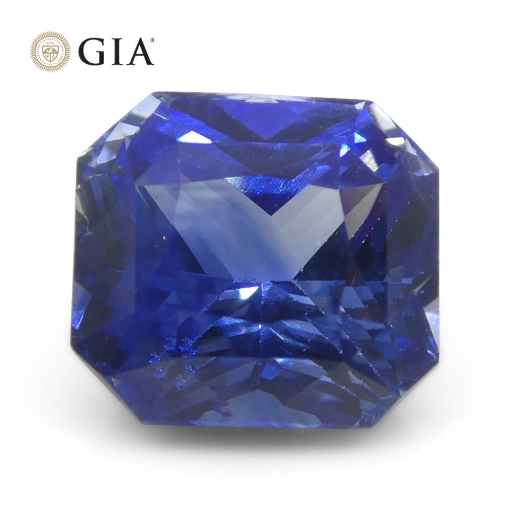 2.13ct Blue Sapphire from Madagascar, Octagonal Emerald Cut, GIA Certified Natural Gemstone by SkyJems