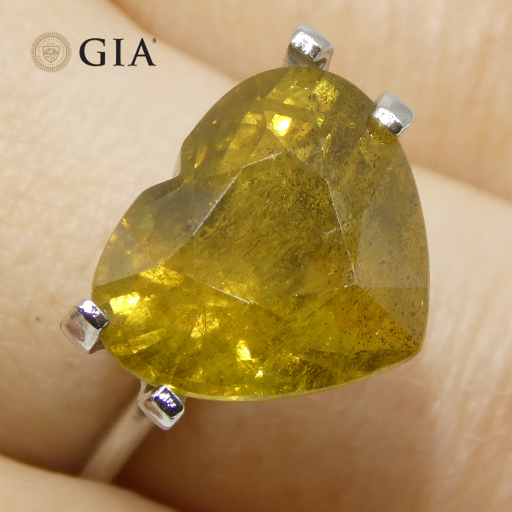 9.64ct Heart Brown-Yellow to Pinkish Brown Sapphire GIA Certified East Africa Unheated - Skyjems Wholesale Gemstones