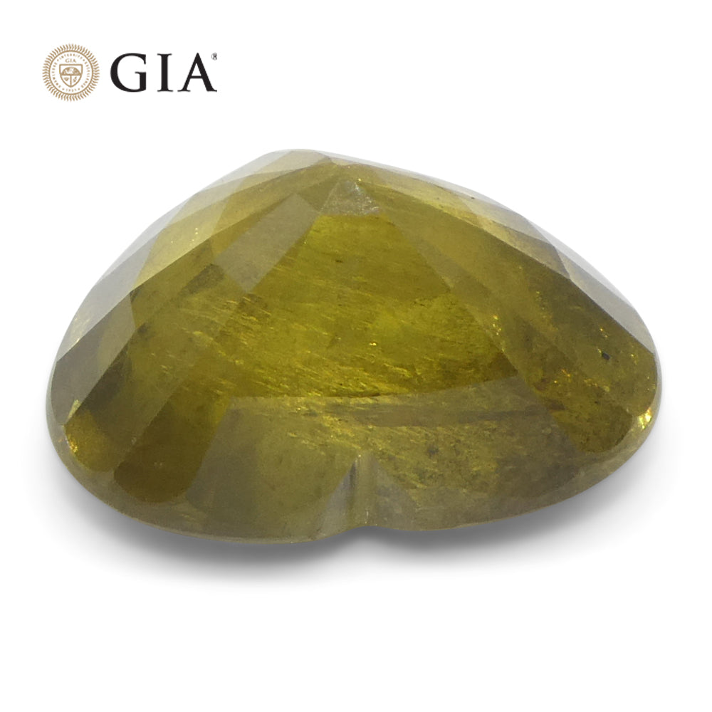 9.64ct Heart Brown-Yellow to Pinkish Brown Sapphire GIA Certified East Africa Unheated - Skyjems Wholesale Gemstones