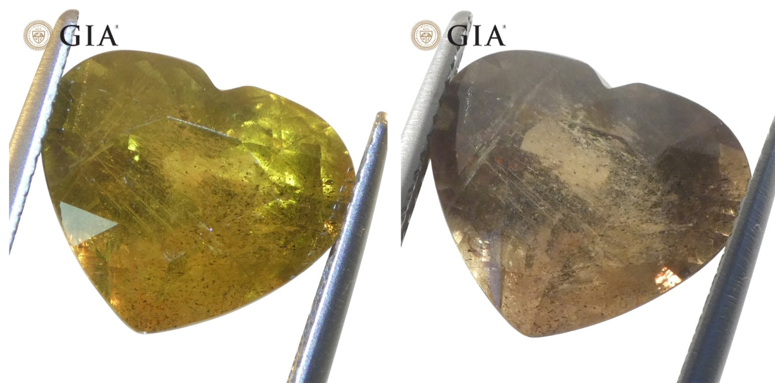 9.64ct Heart Brown-Yellow to Pinkish Brown Sapphire GIA Certified East Africa Unheated - Skyjems Wholesale Gemstones