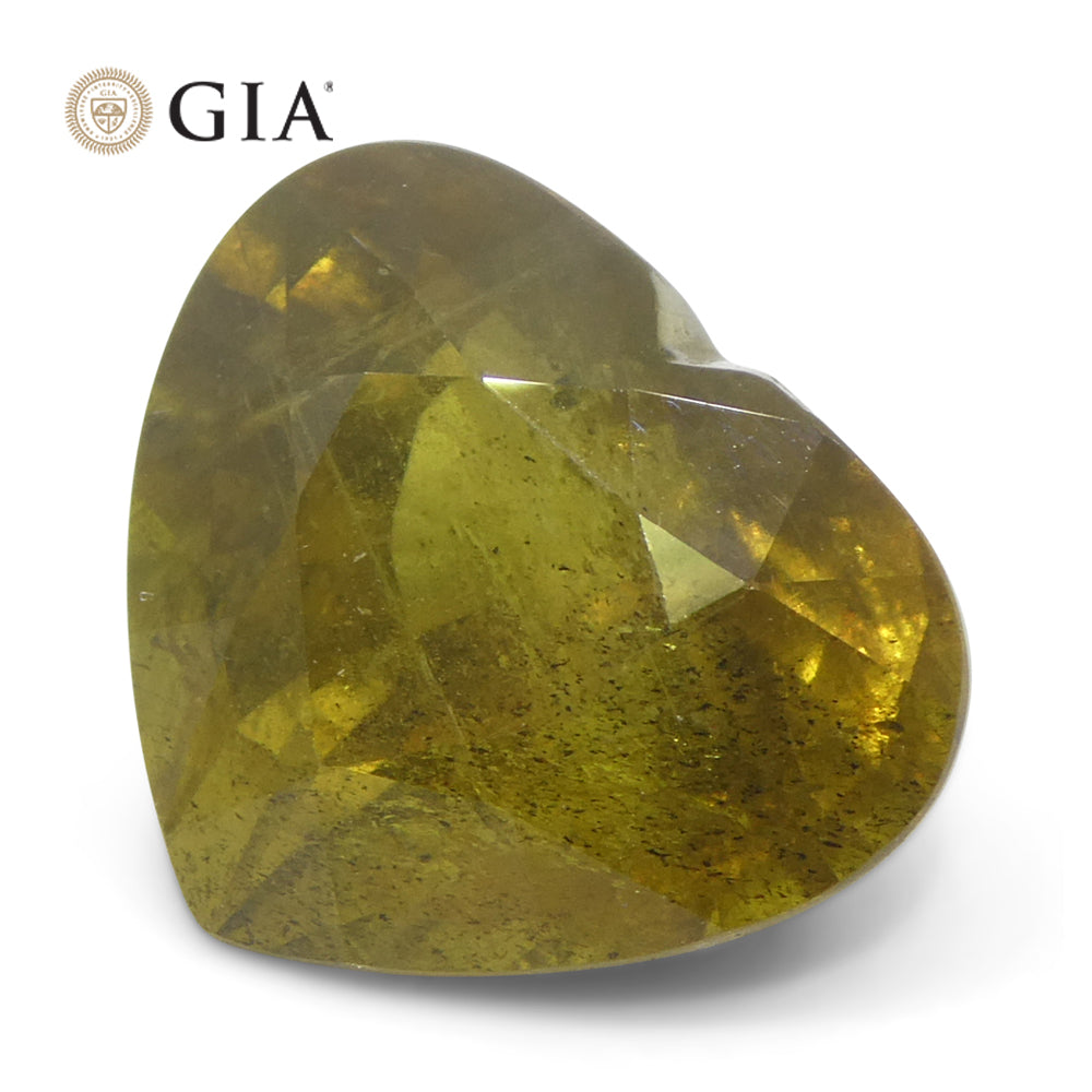 9.64ct Heart Brown-Yellow to Pinkish Brown Sapphire GIA Certified East Africa Unheated - Skyjems Wholesale Gemstones