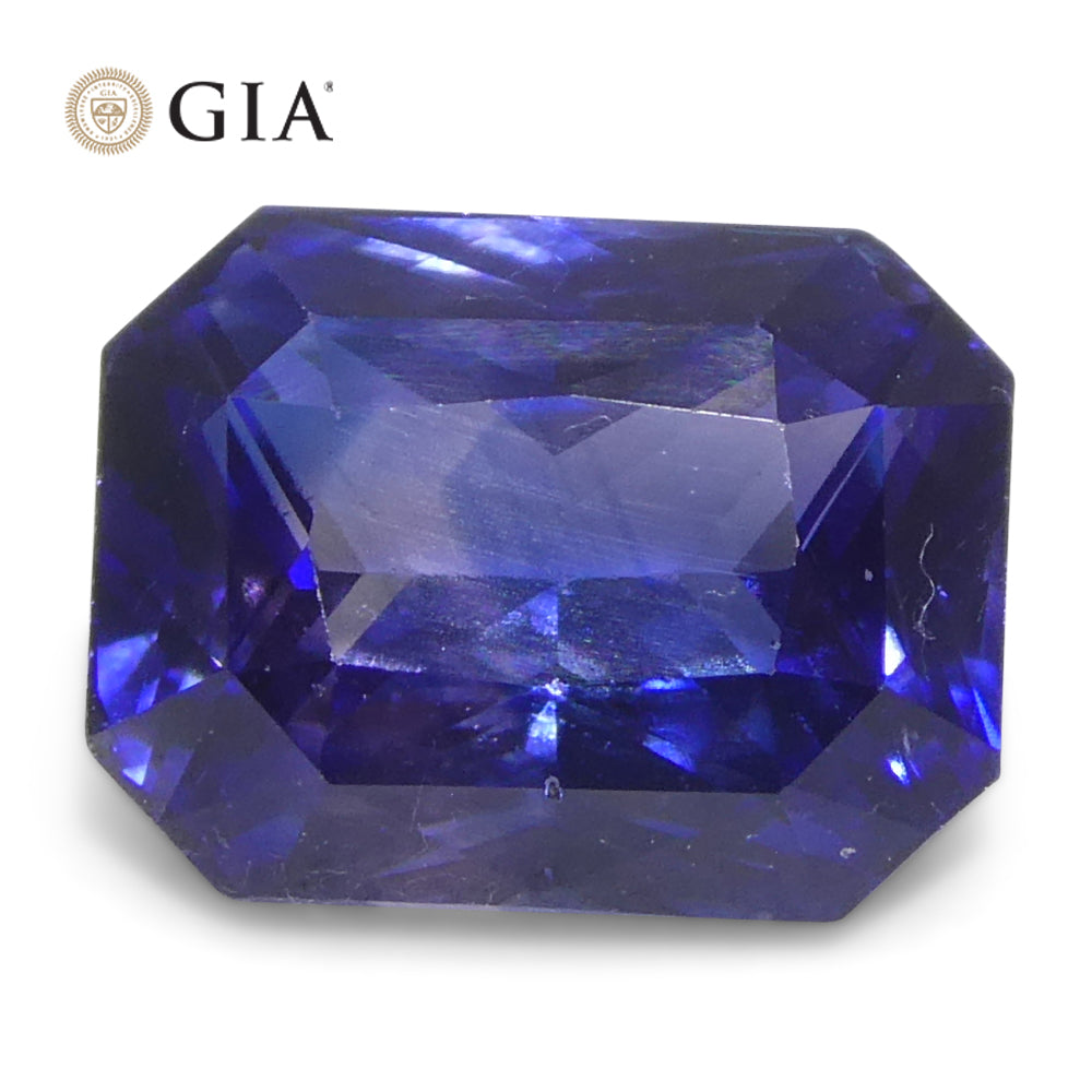 Parti Sapphire 2.02 cts 7.71 x 5.99 x 4.37 mm Octagonal Zoned Purple and Blue $5000